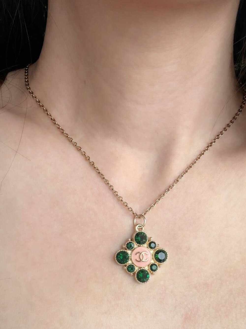 ✨ Vintage ONLY 1! CC CHANELDiamond Shape Upcycled Necklace: BOGO Sale! ✨